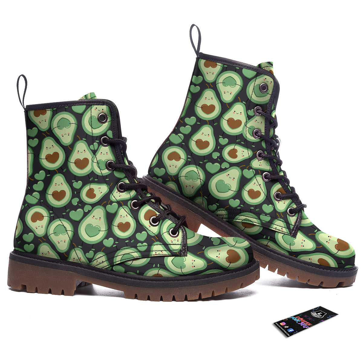 Avocado Cute Print Pattern Work Boots-grizzshop