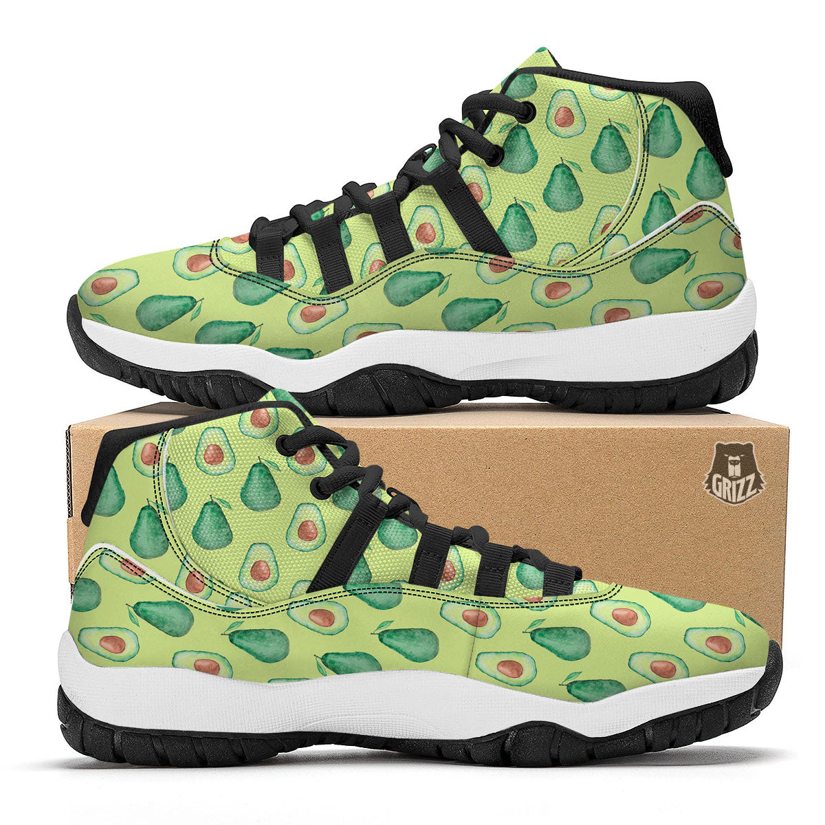 Avocado Doodle Black Bball Shoes-grizzshop
