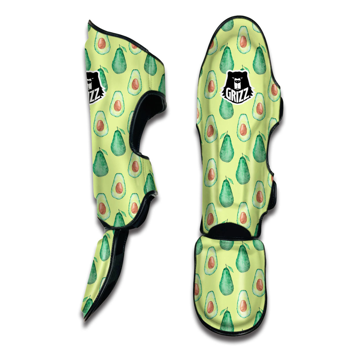 Avocado Doodle Muay Thai Shin Guards-grizzshop