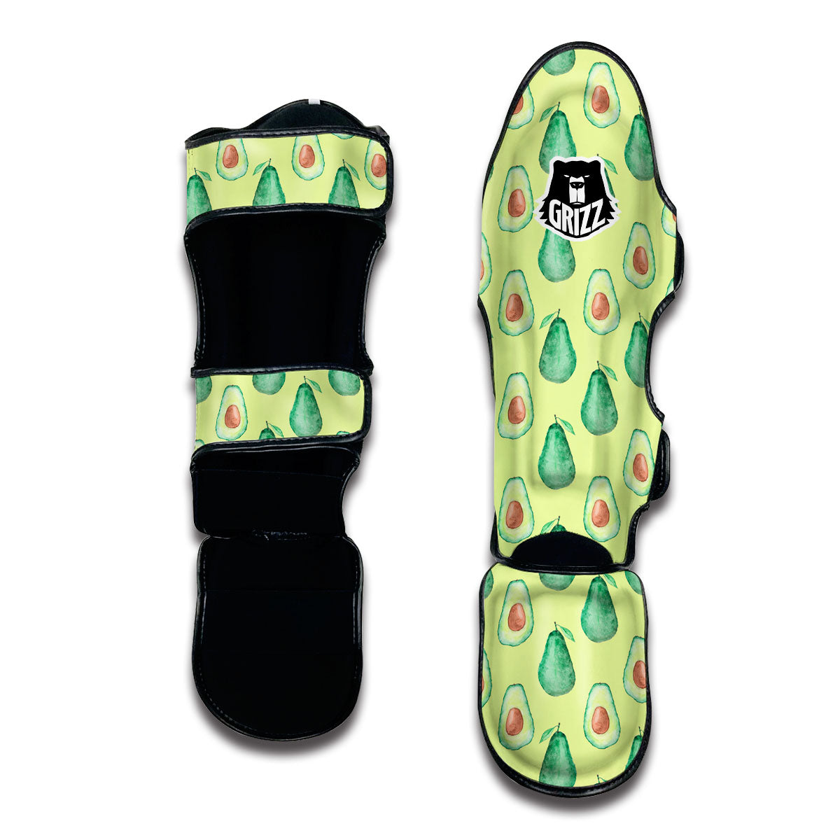 Avocado Doodle Muay Thai Shin Guards-grizzshop
