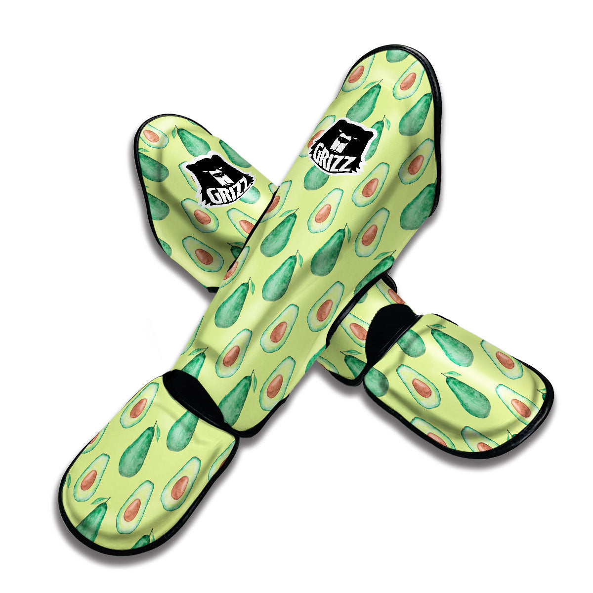 Avocado Doodle Muay Thai Shin Guards-grizzshop