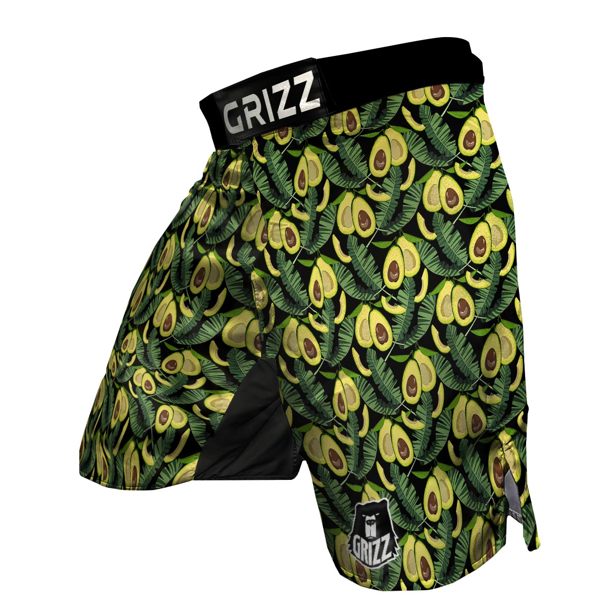 Avocado Floral Palm Leaves Pattern Print MMA Shorts-grizzshop
