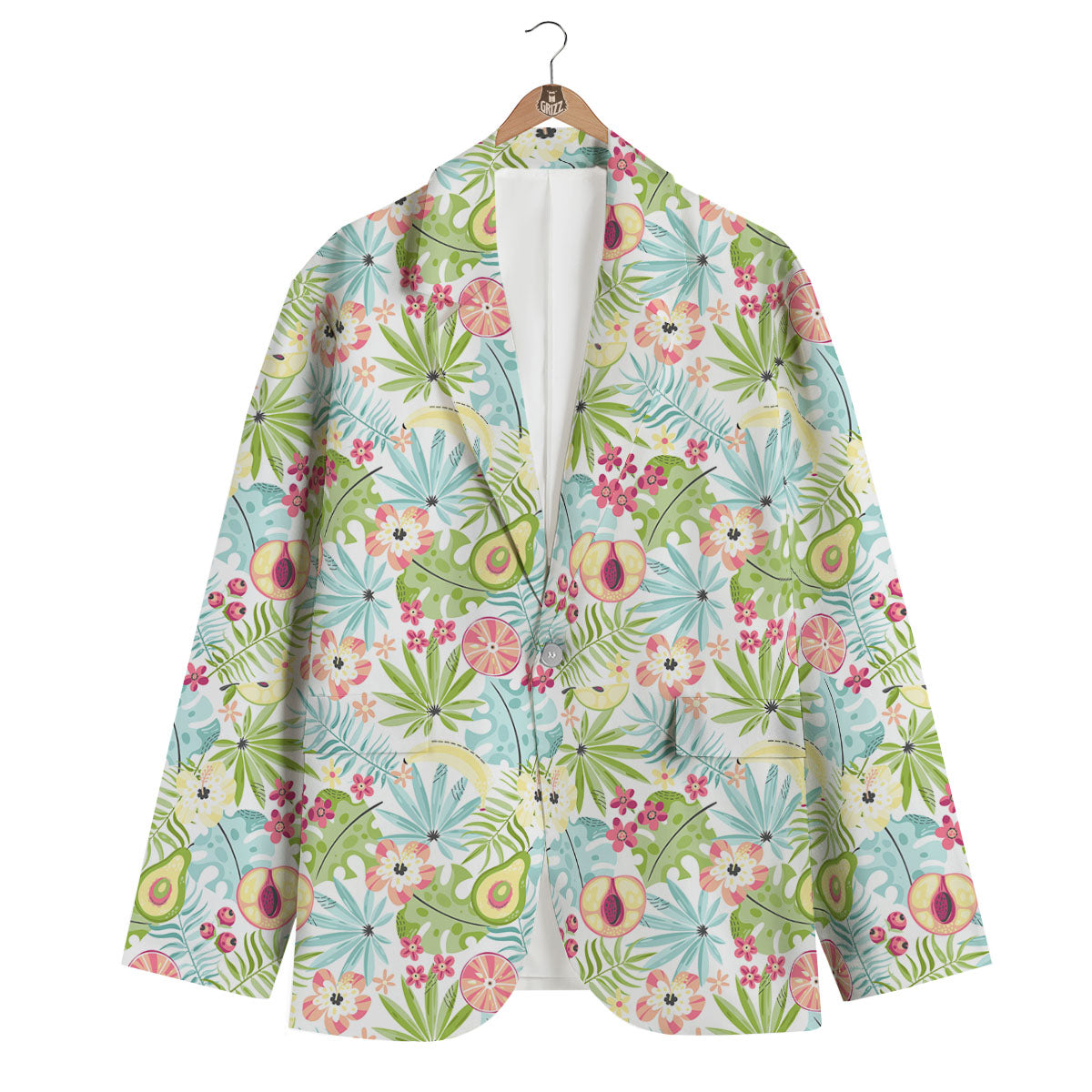 Avocado Fruit Print Men's Blazer-grizzshop