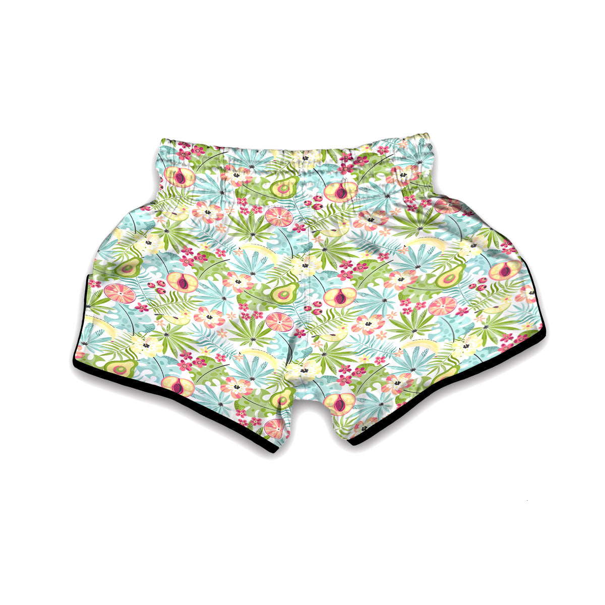 Avocado Fruit Print Muay Thai Boxing Shorts-grizzshop