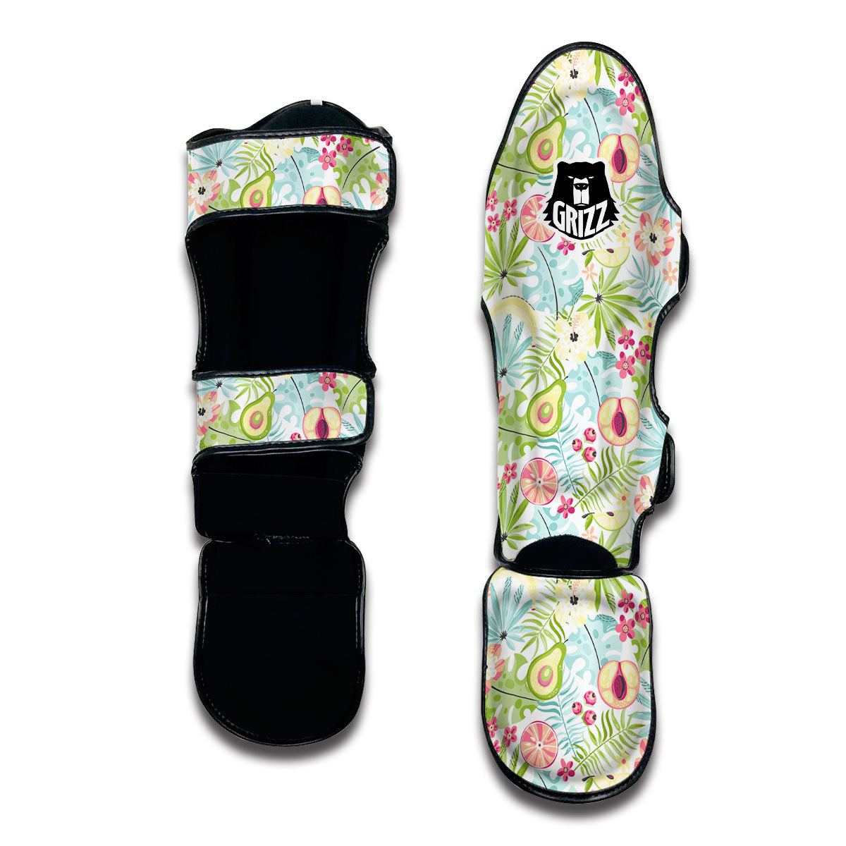 Avocado Fruit Print Muay Thai Shin Guards-grizzshop