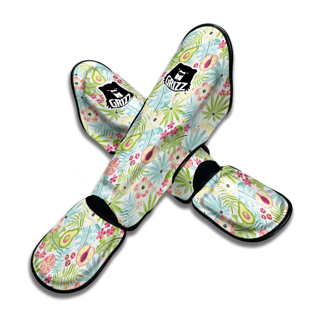 Avocado Fruit Print Muay Thai Shin Guards-grizzshop