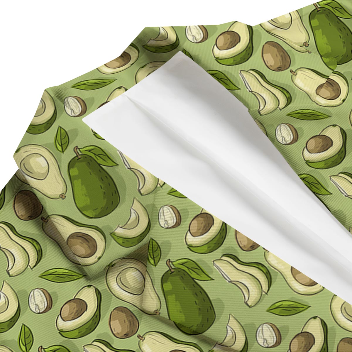 Avocado Green Pattern Print Men's Blazer-grizzshop
