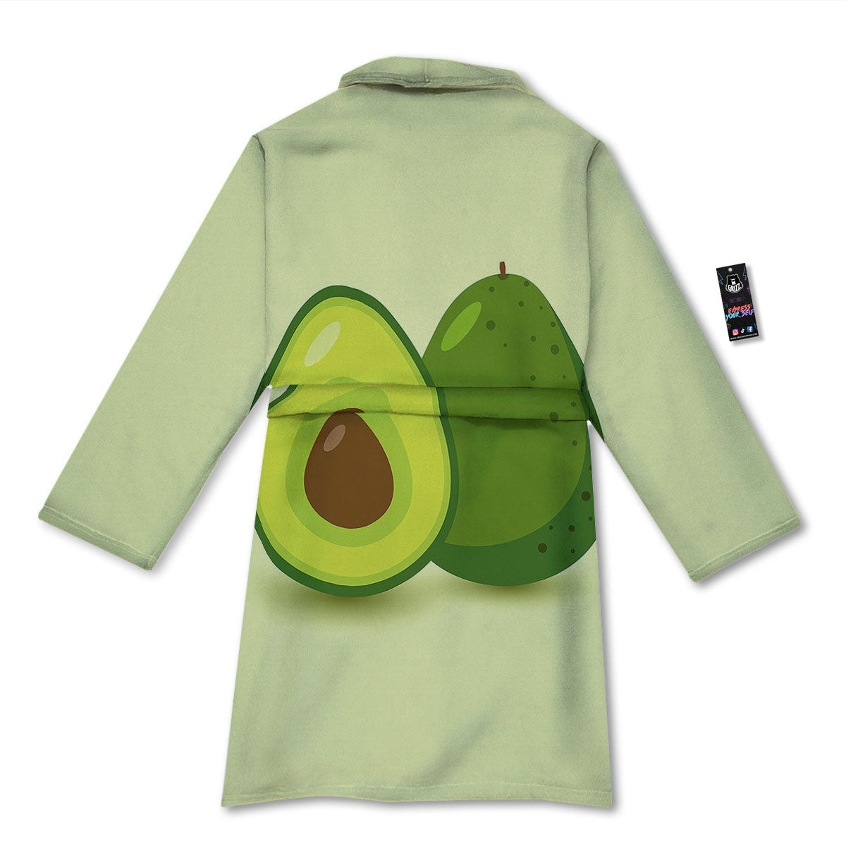 Avocado Green Print Bathrobe-grizzshop