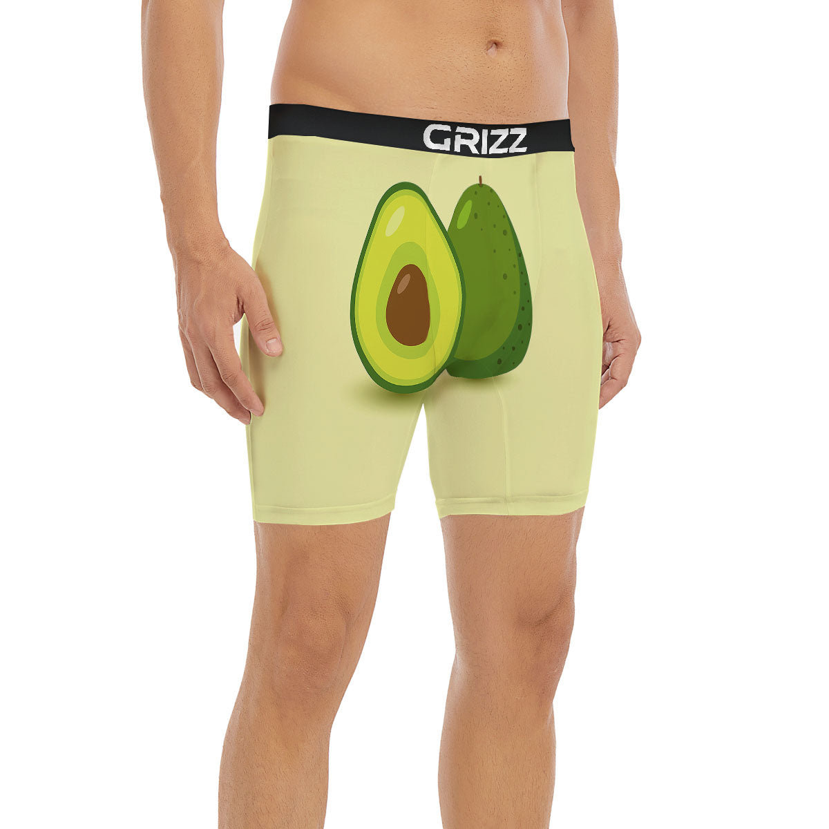 Avocado Green Print Boxer Briefs-grizzshop