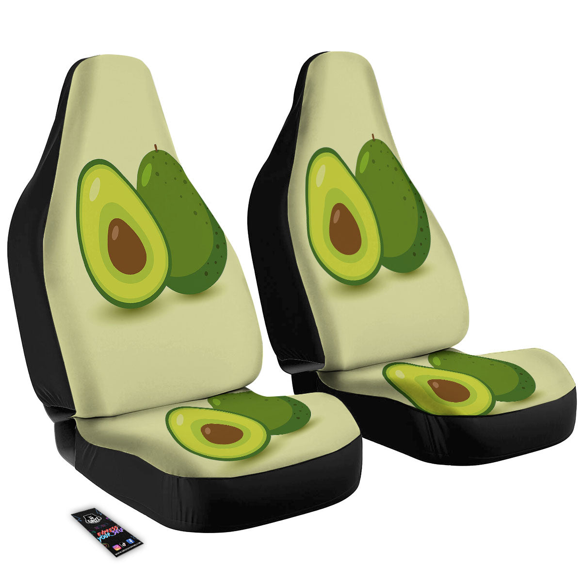 Avocado Green Print Car Seat Covers-grizzshop