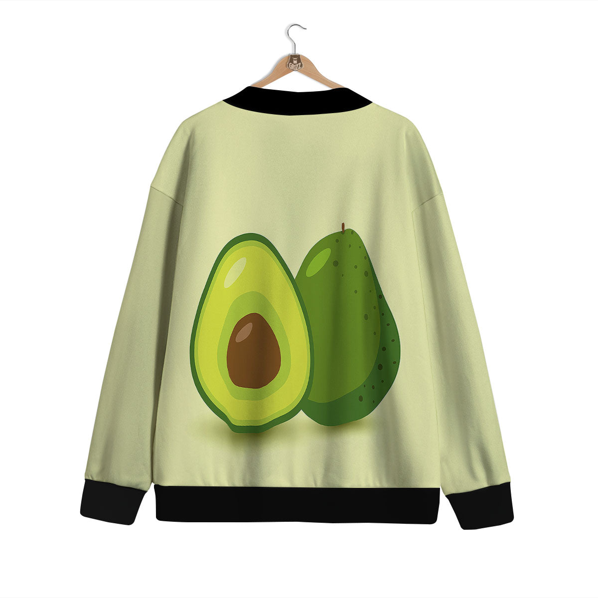 Avocado Green Print Cardigan-grizzshop