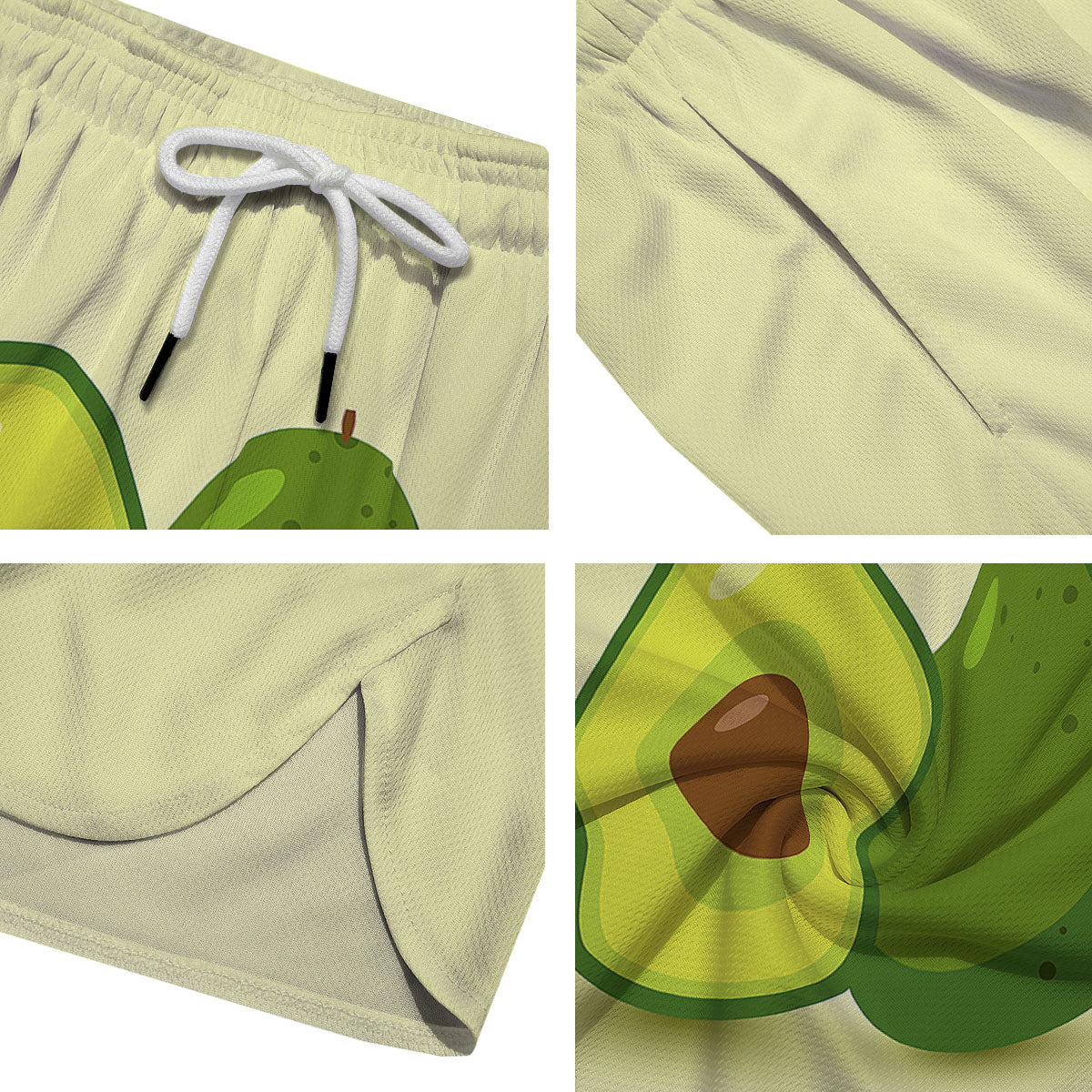 Avocado Green Print Men's Running Shorts-grizzshop