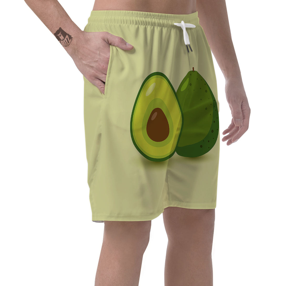 Avocado Green Print Men's Shorts-grizzshop