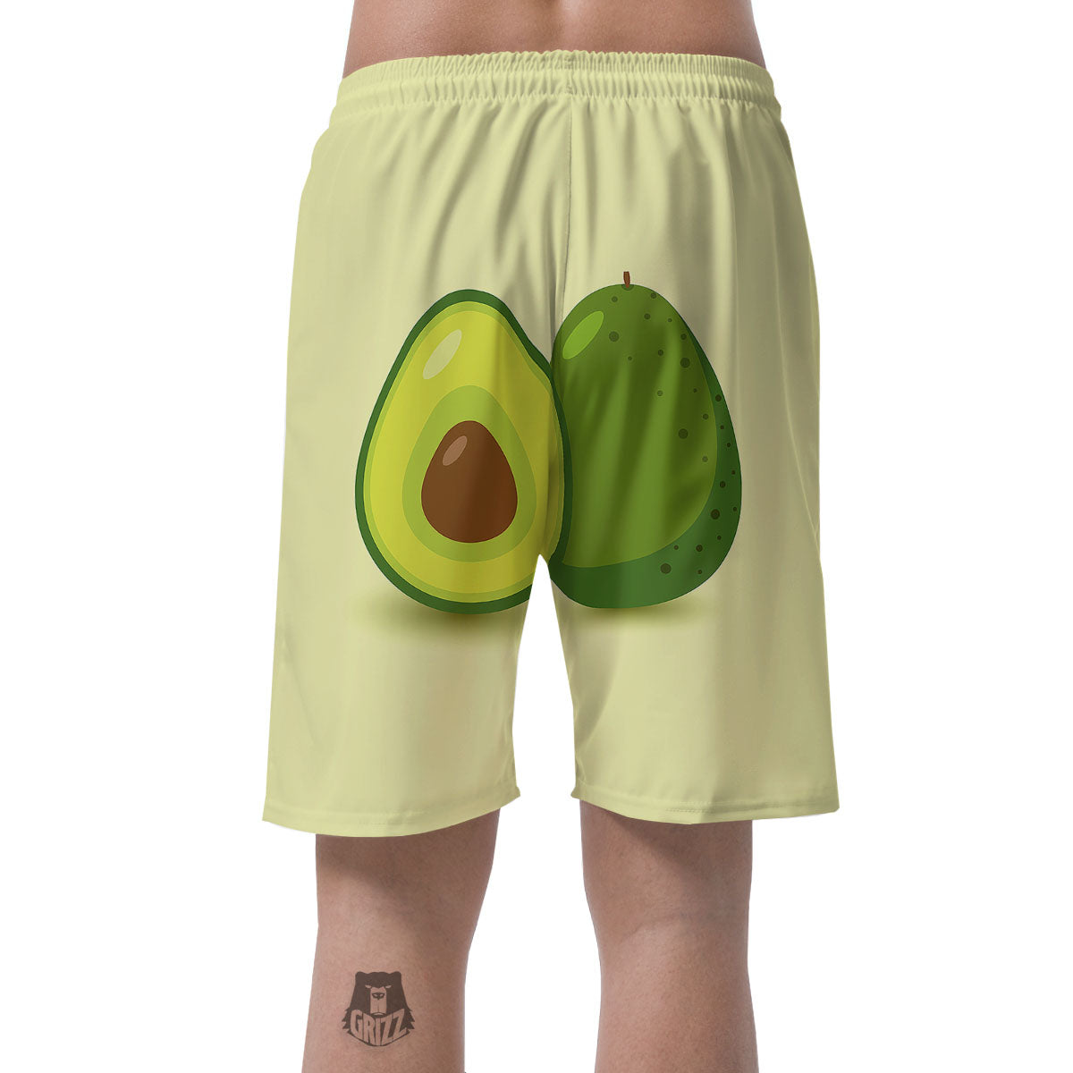 Avocado Green Print Men's Shorts-grizzshop