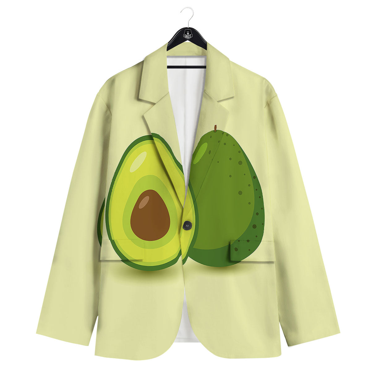 Avocado Green Print Men's Sport Coat-grizzshop