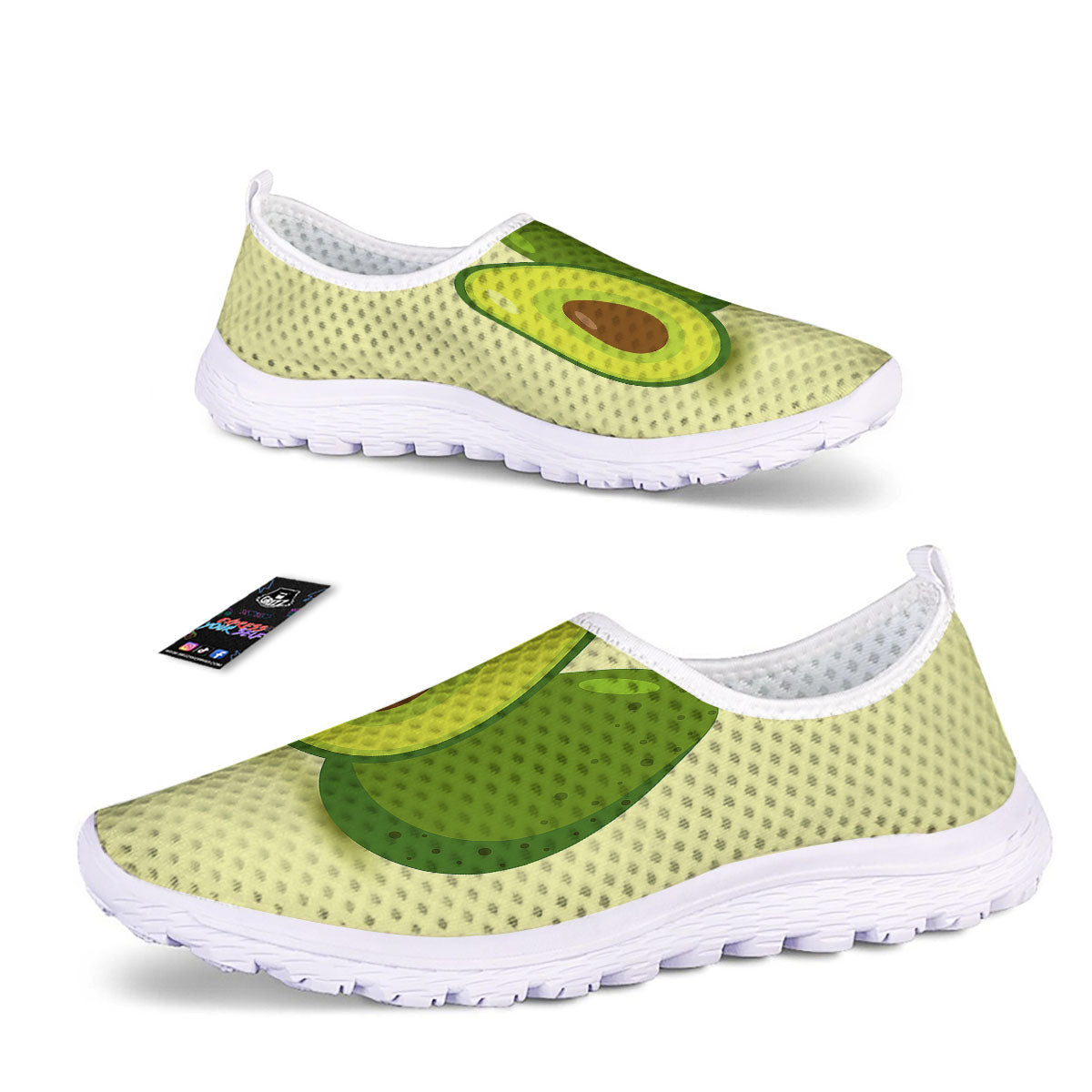 Avocado Green Print Nurse Shoes-grizzshop