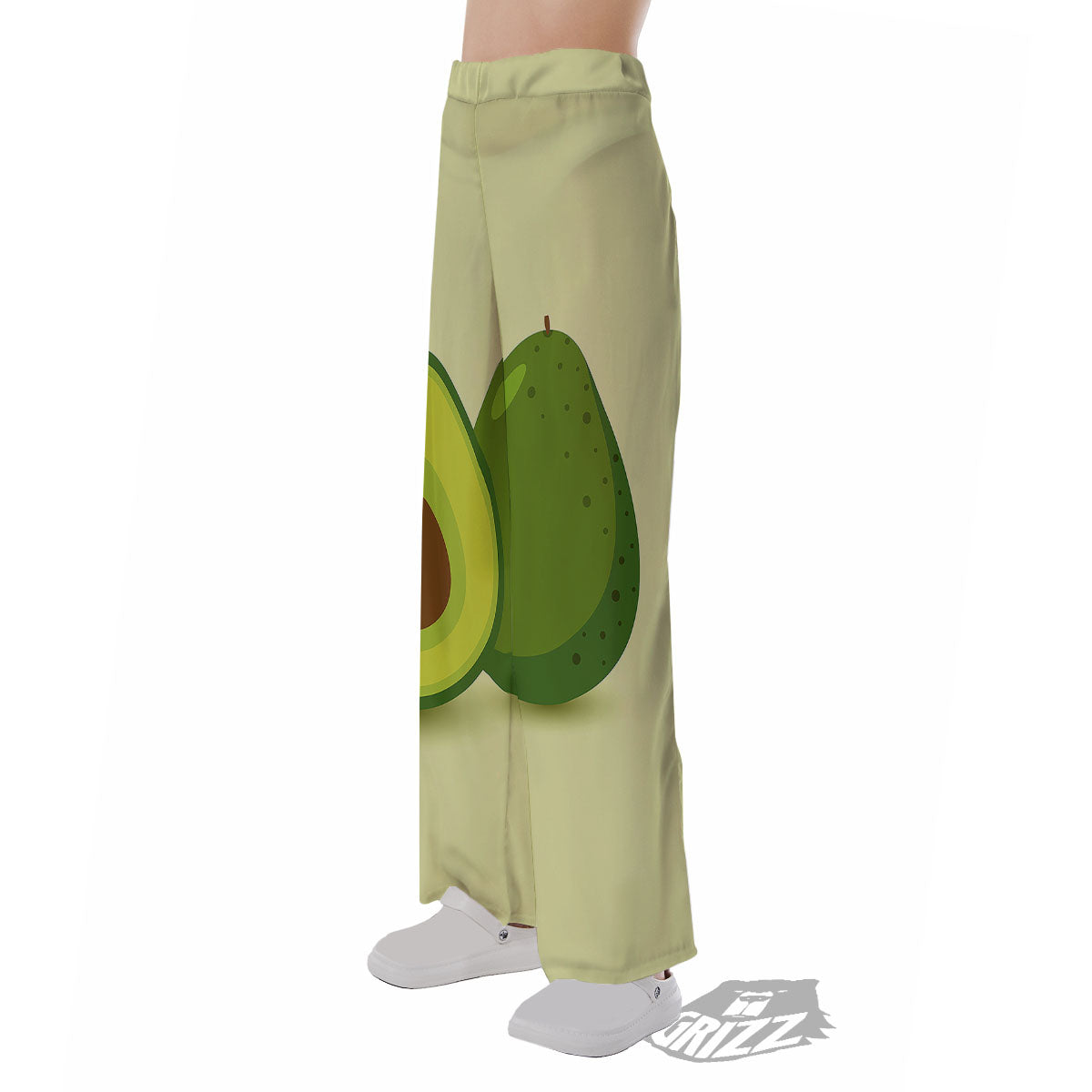 Avocado Green Print Pajama Pants-grizzshop