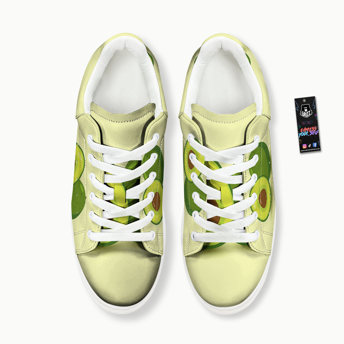 Avocado Green Print Platform Shoes-grizzshop