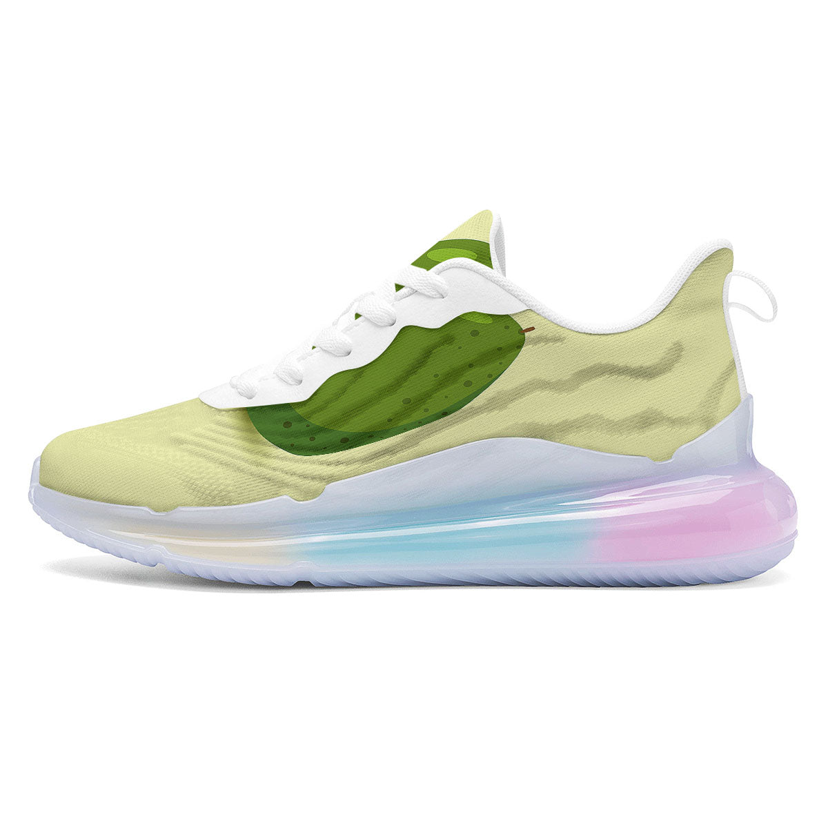 Avocado Green Print Running Sneakers-grizzshop
