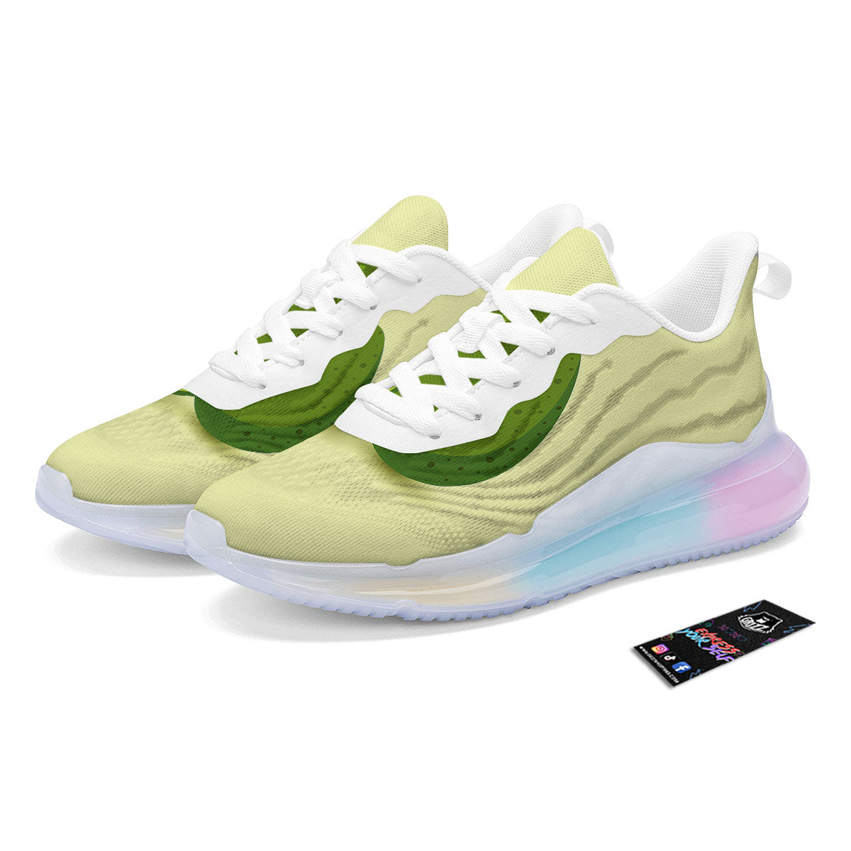 Avocado Green Print Running Sneakers-grizzshop