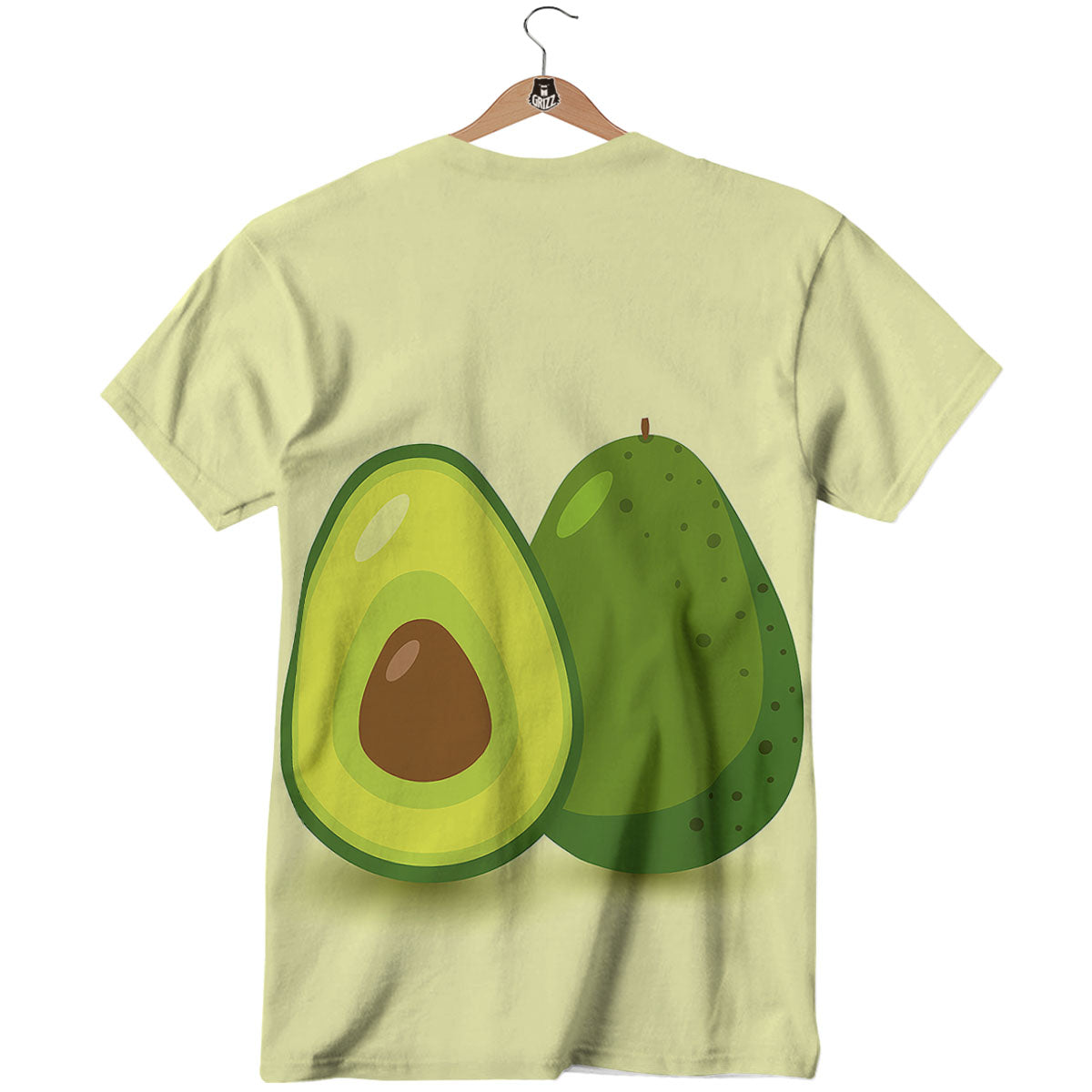 Avocado Green Print T-Shirt-grizzshop