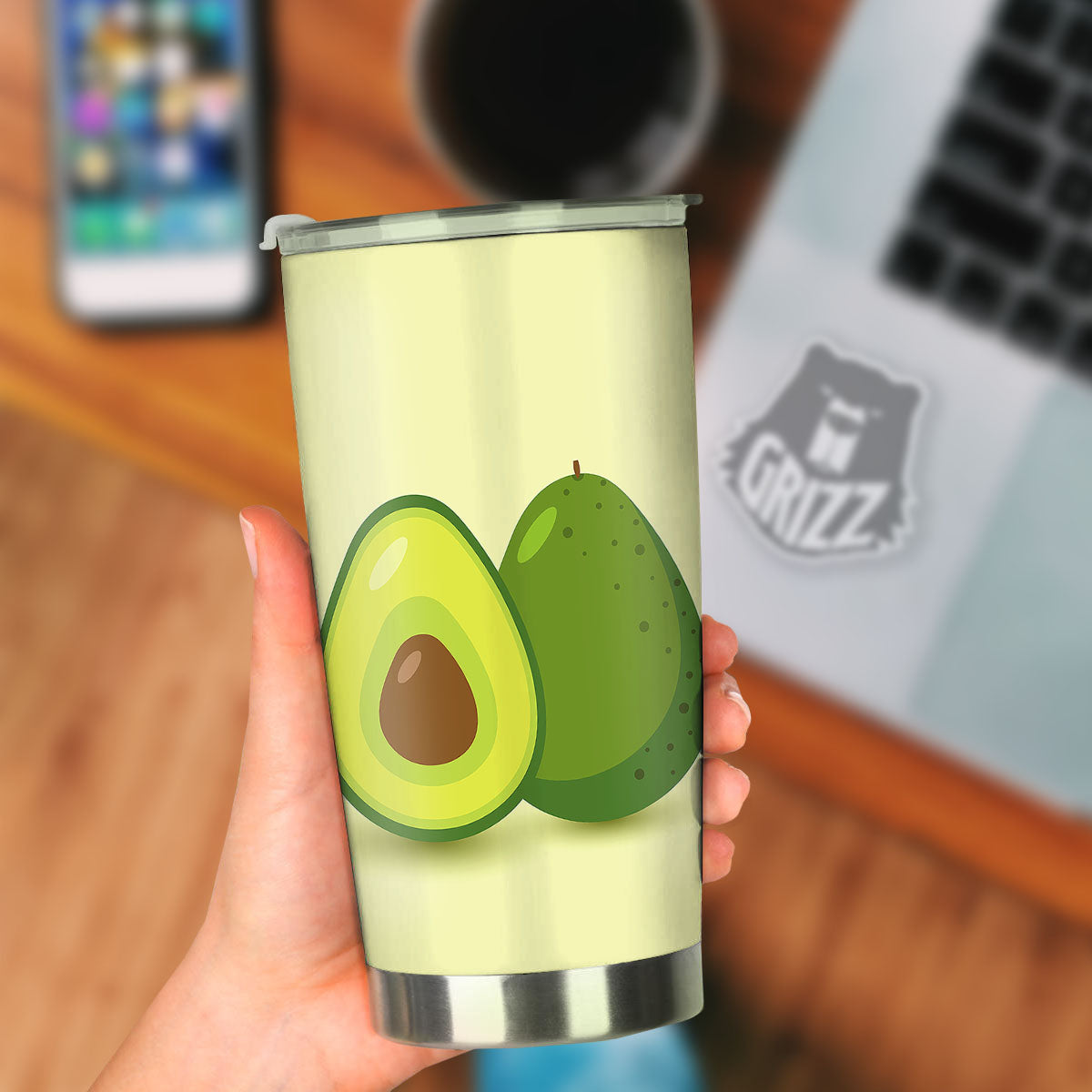 Avocado Green Print Tumbler-grizzshop