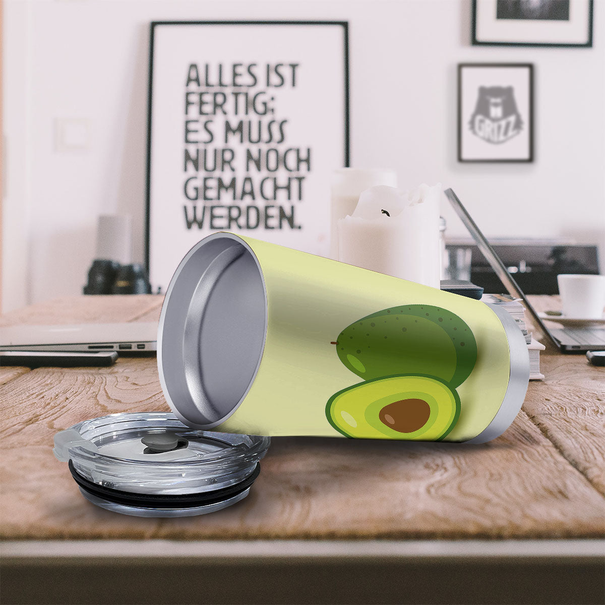 Avocado Green Print Tumbler-grizzshop