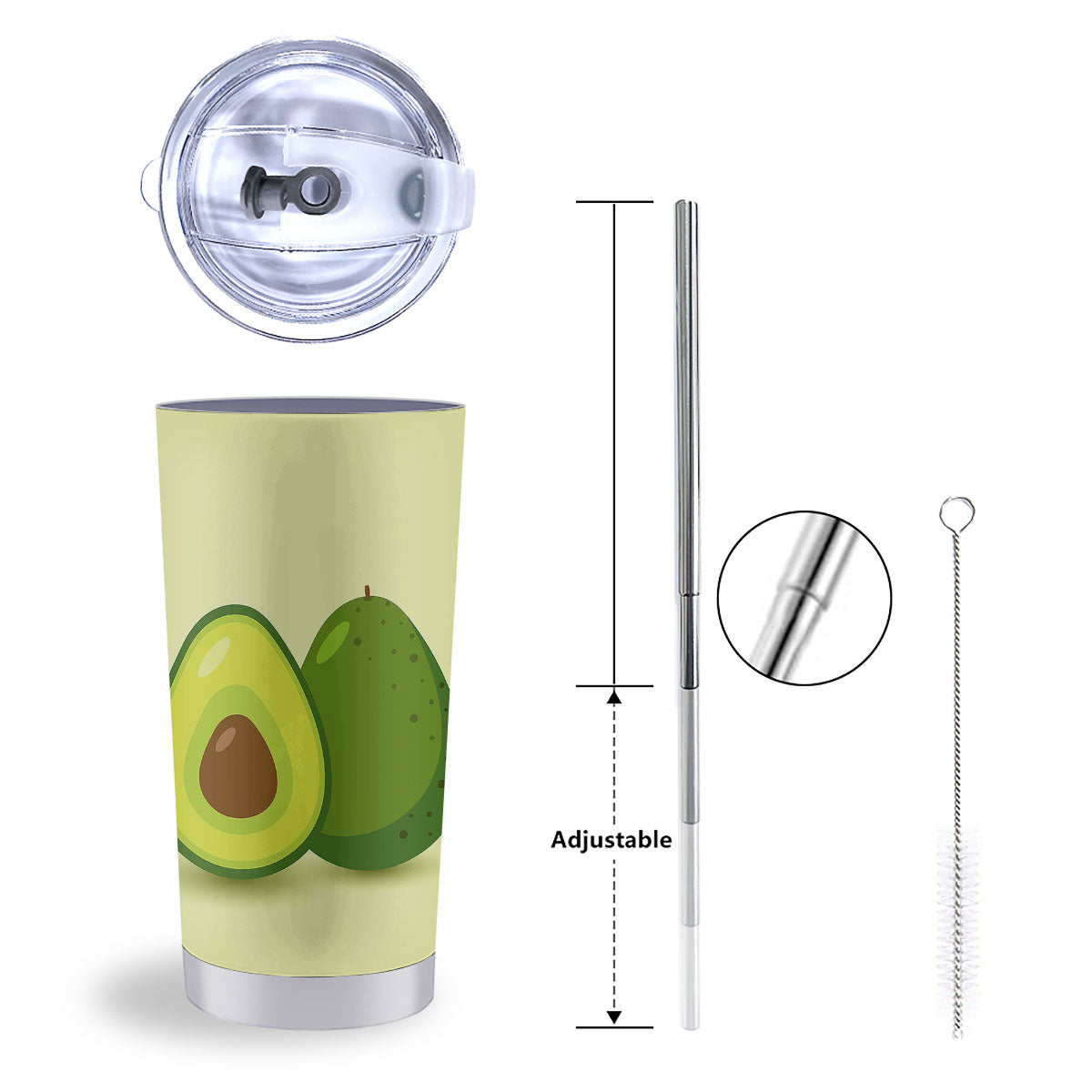 Avocado Green Print Tumbler-grizzshop
