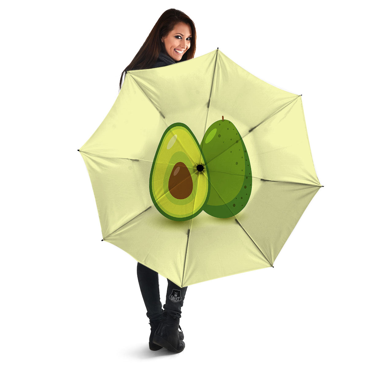 Avocado Green Print Umbrella-grizzshop