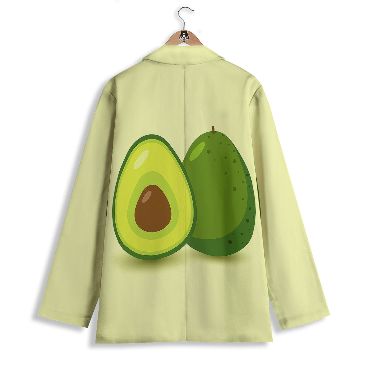 Avocado Green Print Women's Blazer-grizzshop