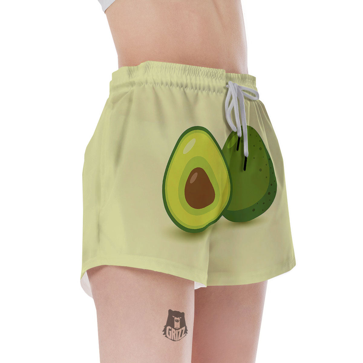 Avocado Green Print Women's Shorts-grizzshop
