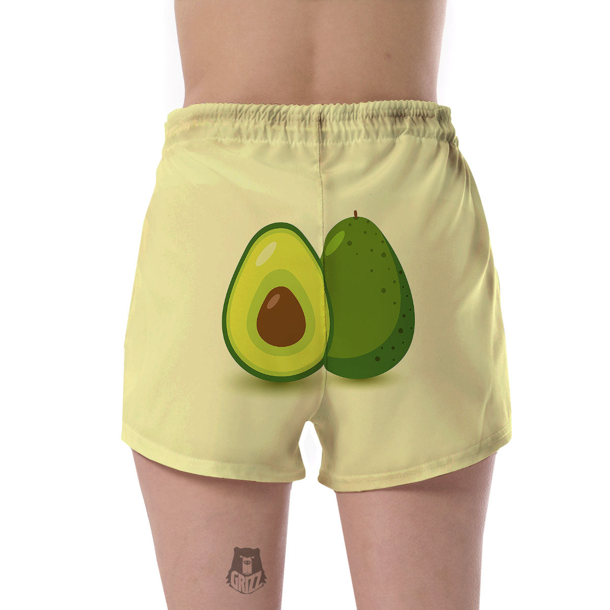 Avocado Green Print Women's Shorts-grizzshop