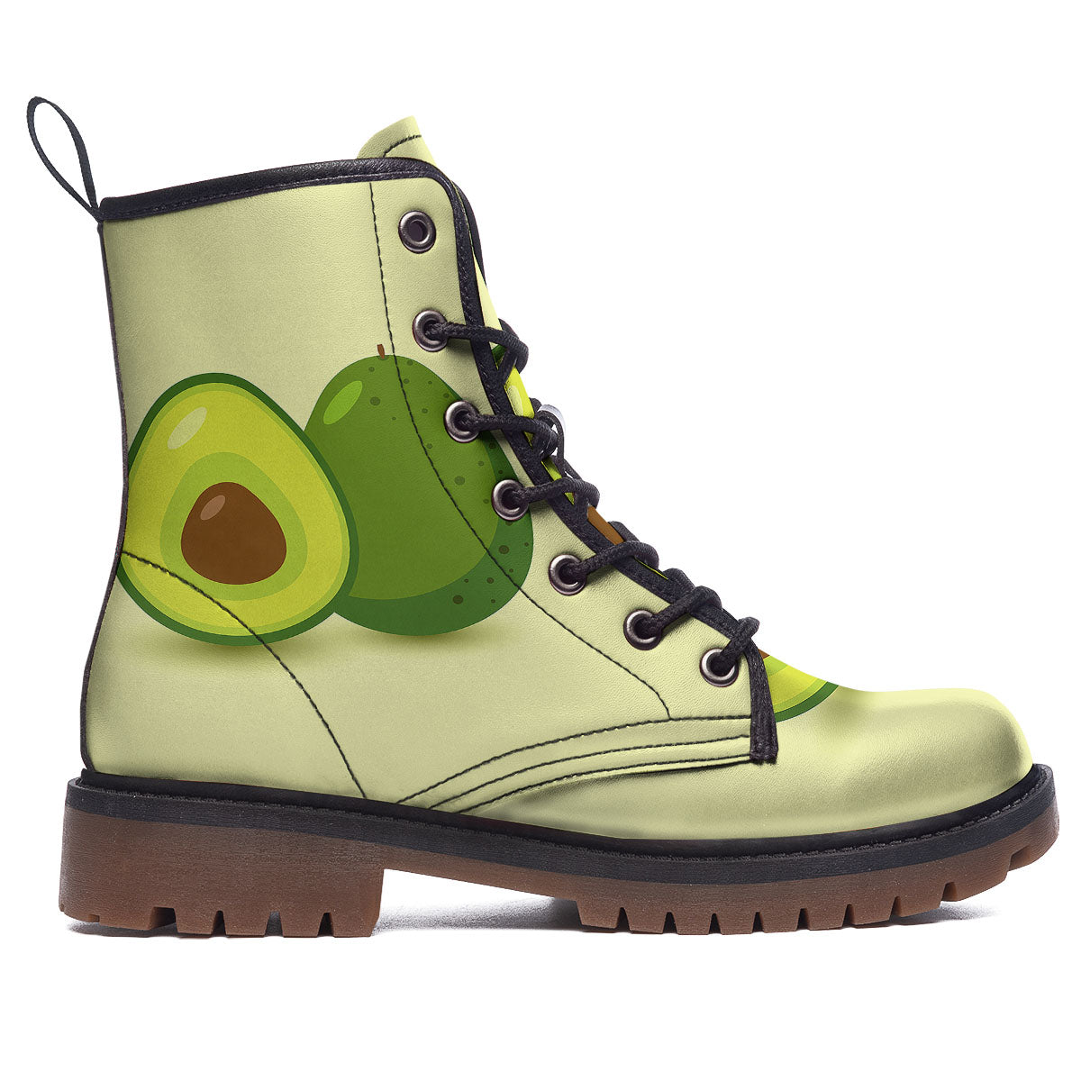Avocado Green Print Work Boots-grizzshop