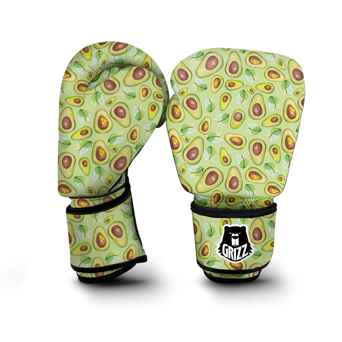 Avocado Green Watercolor Print Boxing Gloves-grizzshop