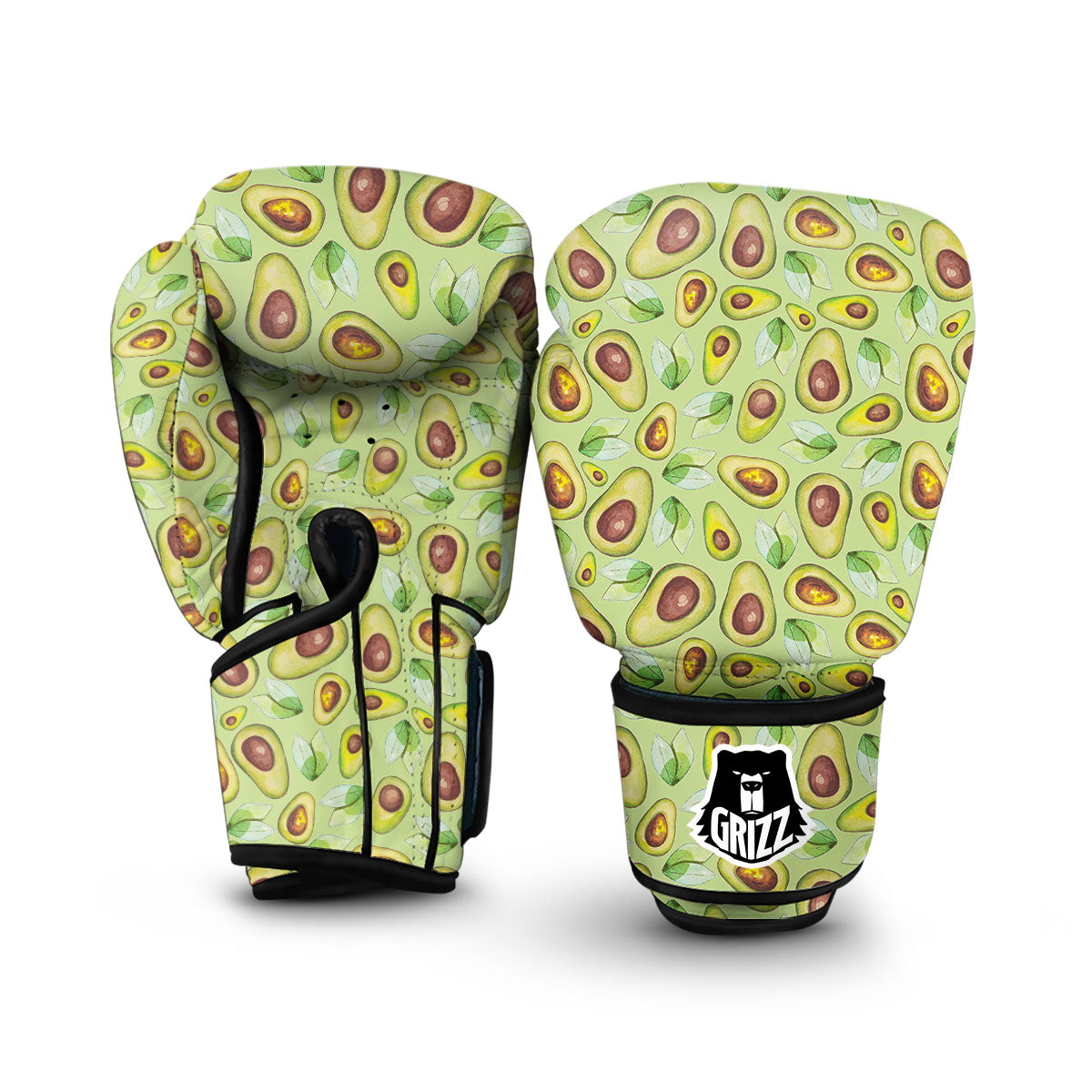 Avocado Green Watercolor Print Boxing Gloves-grizzshop