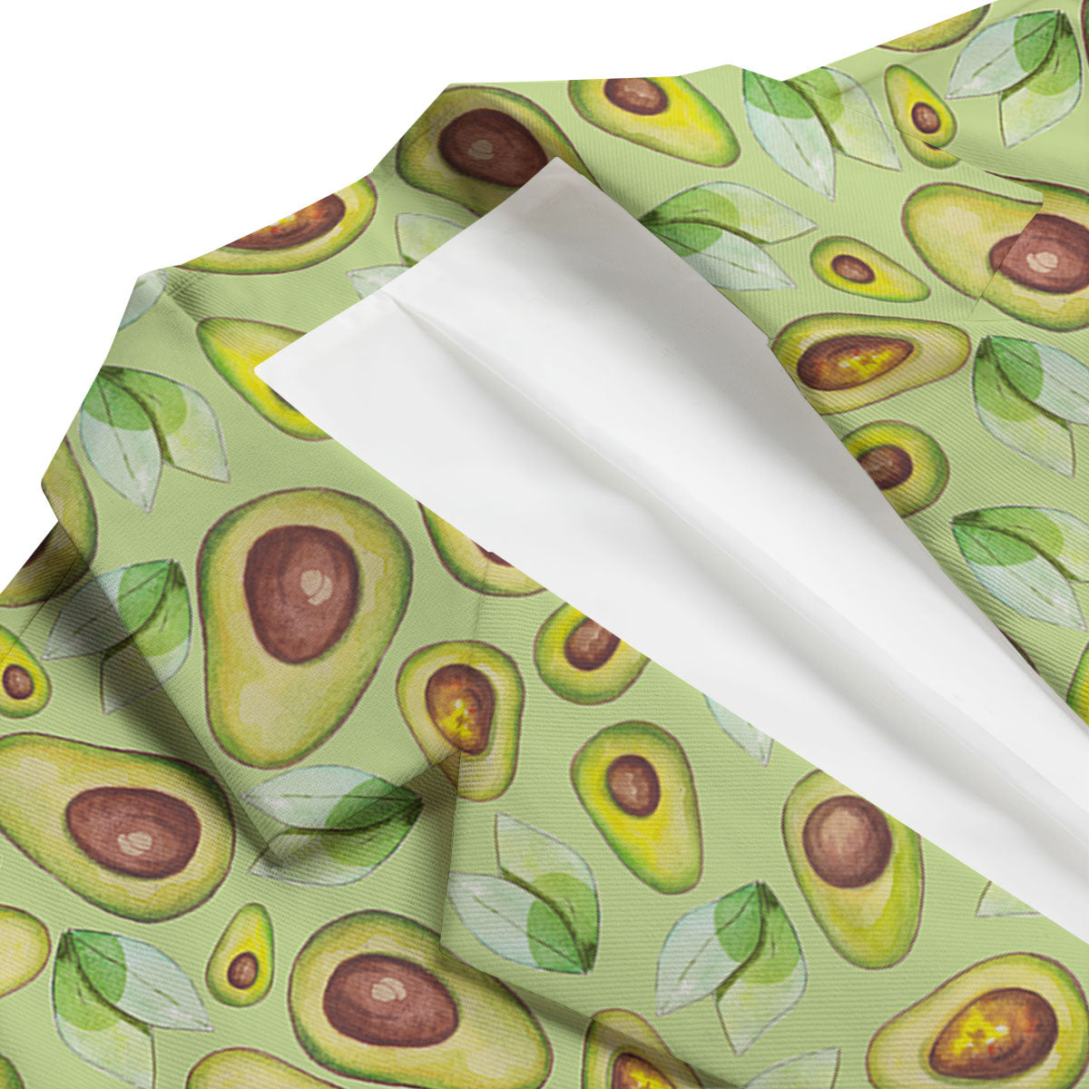 Avocado Green Watercolor Print Men's Blazer-grizzshop