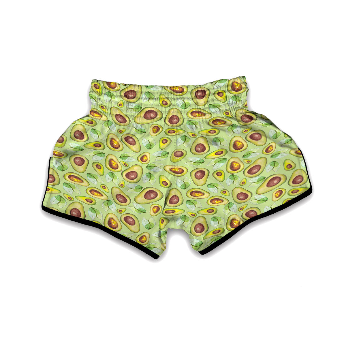 Avocado Green Watercolor Print Muay Thai Boxing Shorts-grizzshop