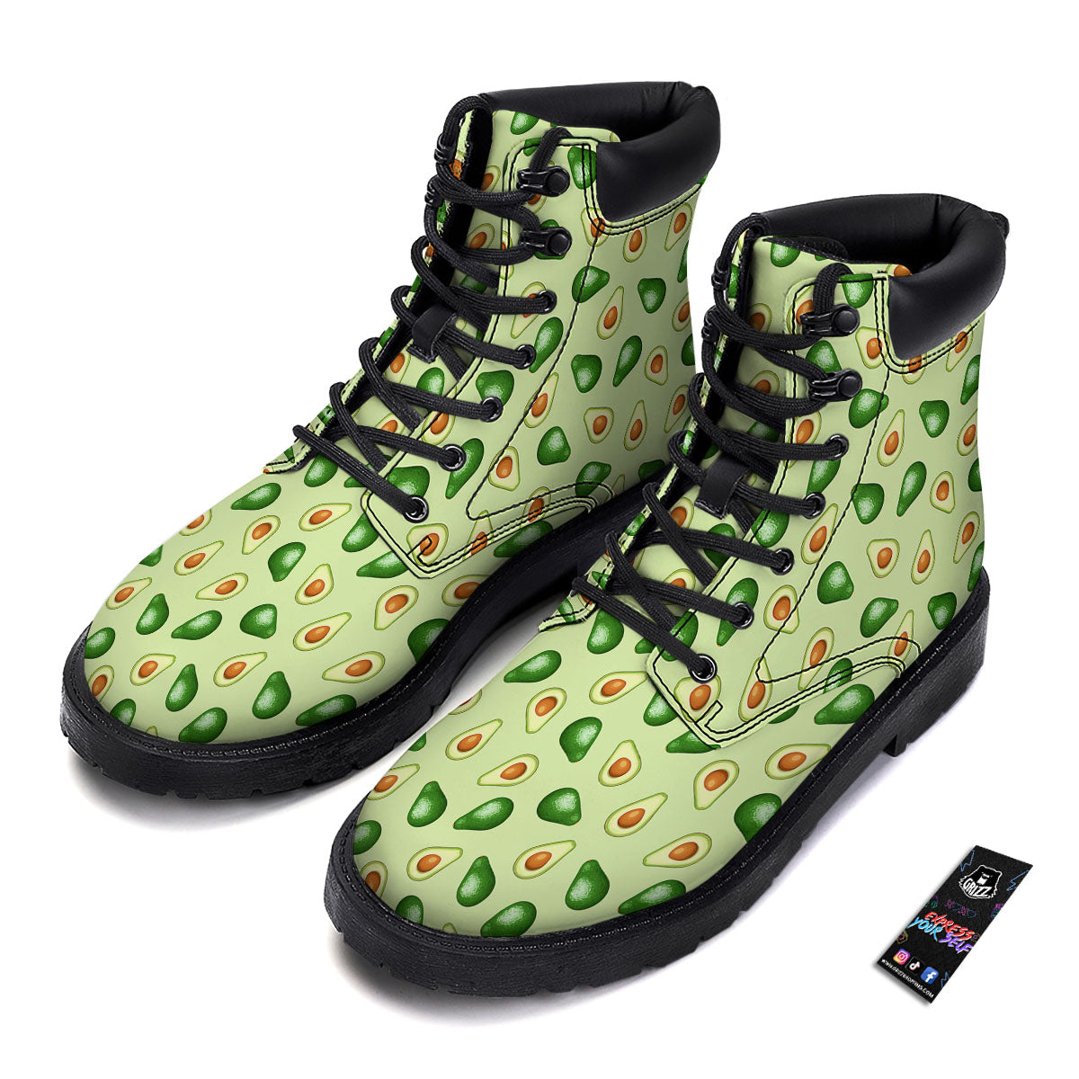 Avocado Half Cut Print Boots-grizzshop