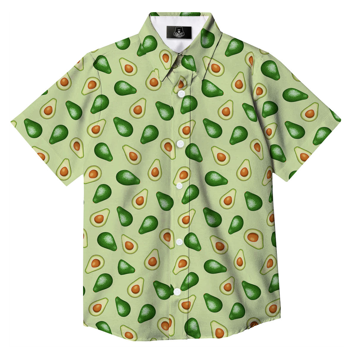 Avocado Half Cut Print Button Up Shirt-grizzshop