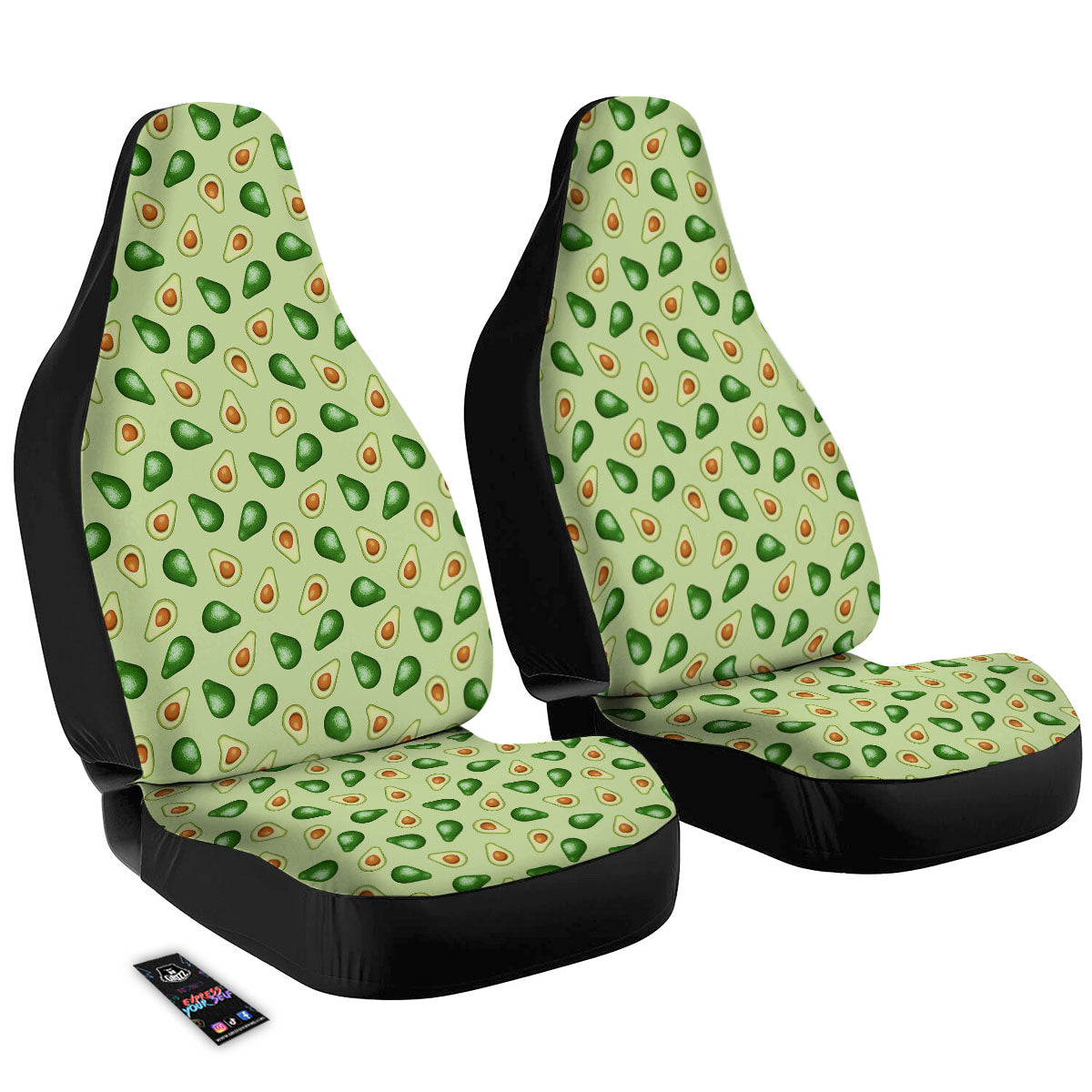 Avocado Half Cut Print Car Seat Covers-grizzshop