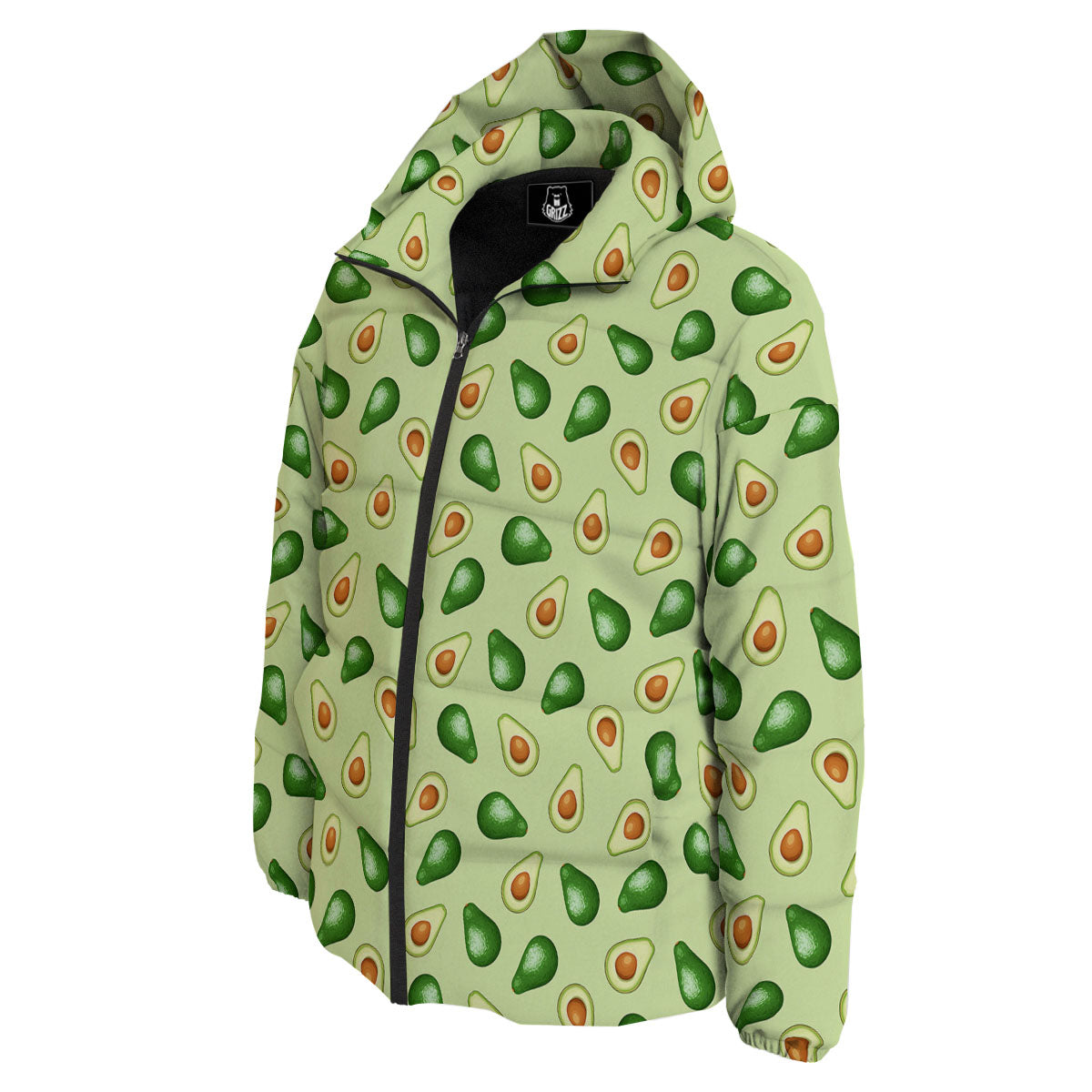 Avocado Half Cut Print Down Jacket-grizzshop