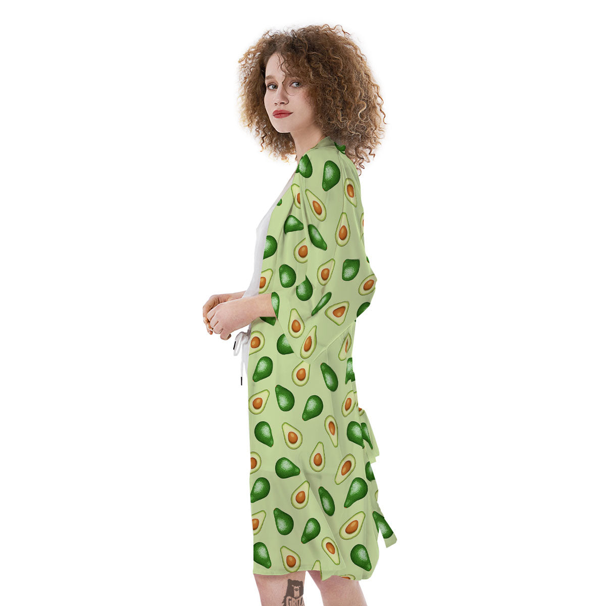 Avocado Half Cut Print Kimono-grizzshop