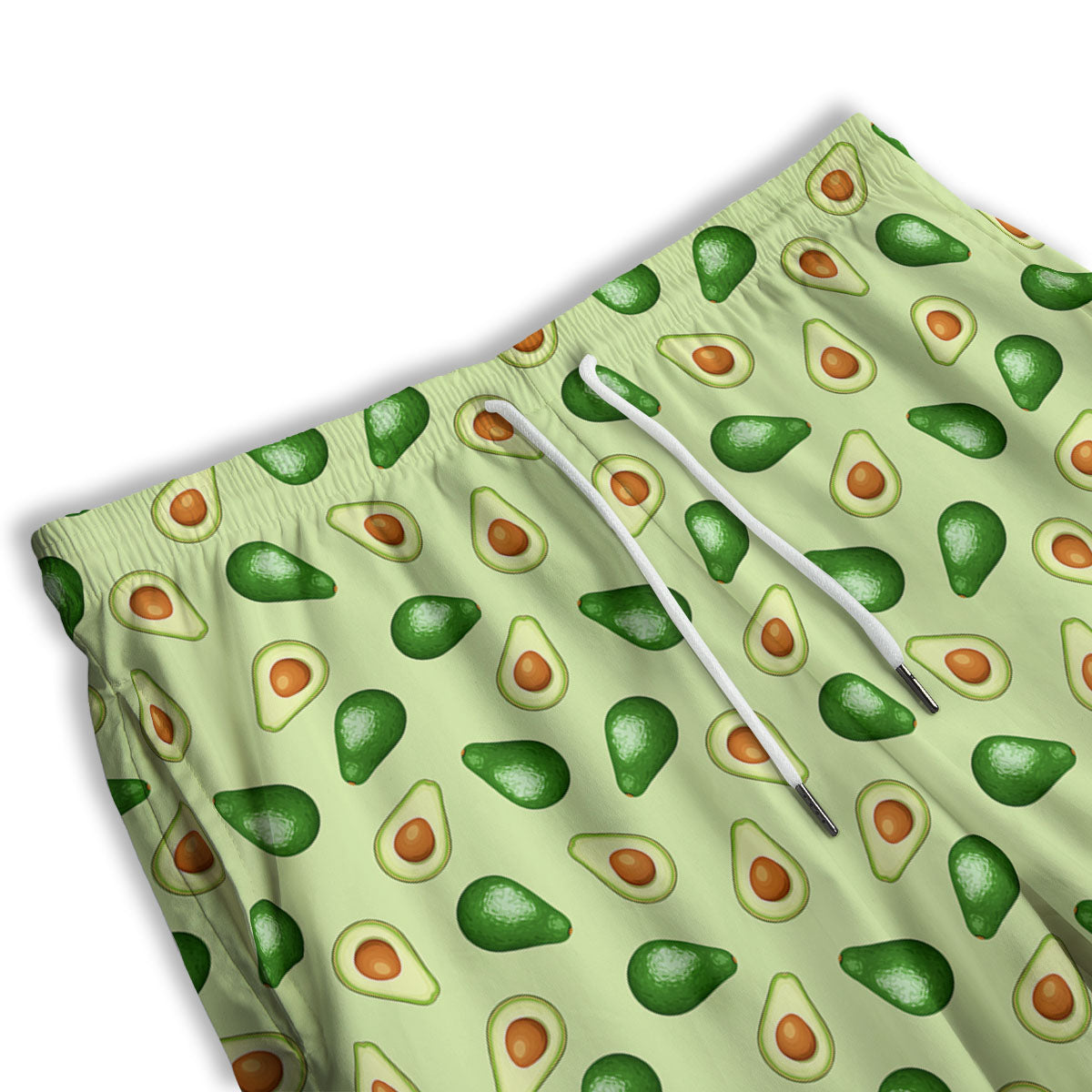 Avocado Half Cut Print Men's Athletic Shorts