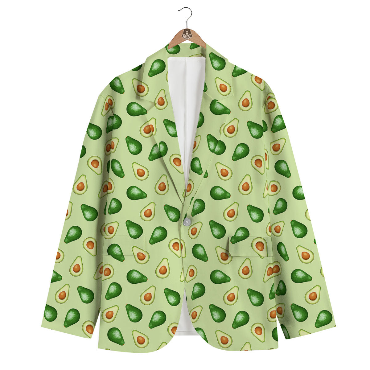 Avocado Half Cut Print Men's Blazer-grizzshop