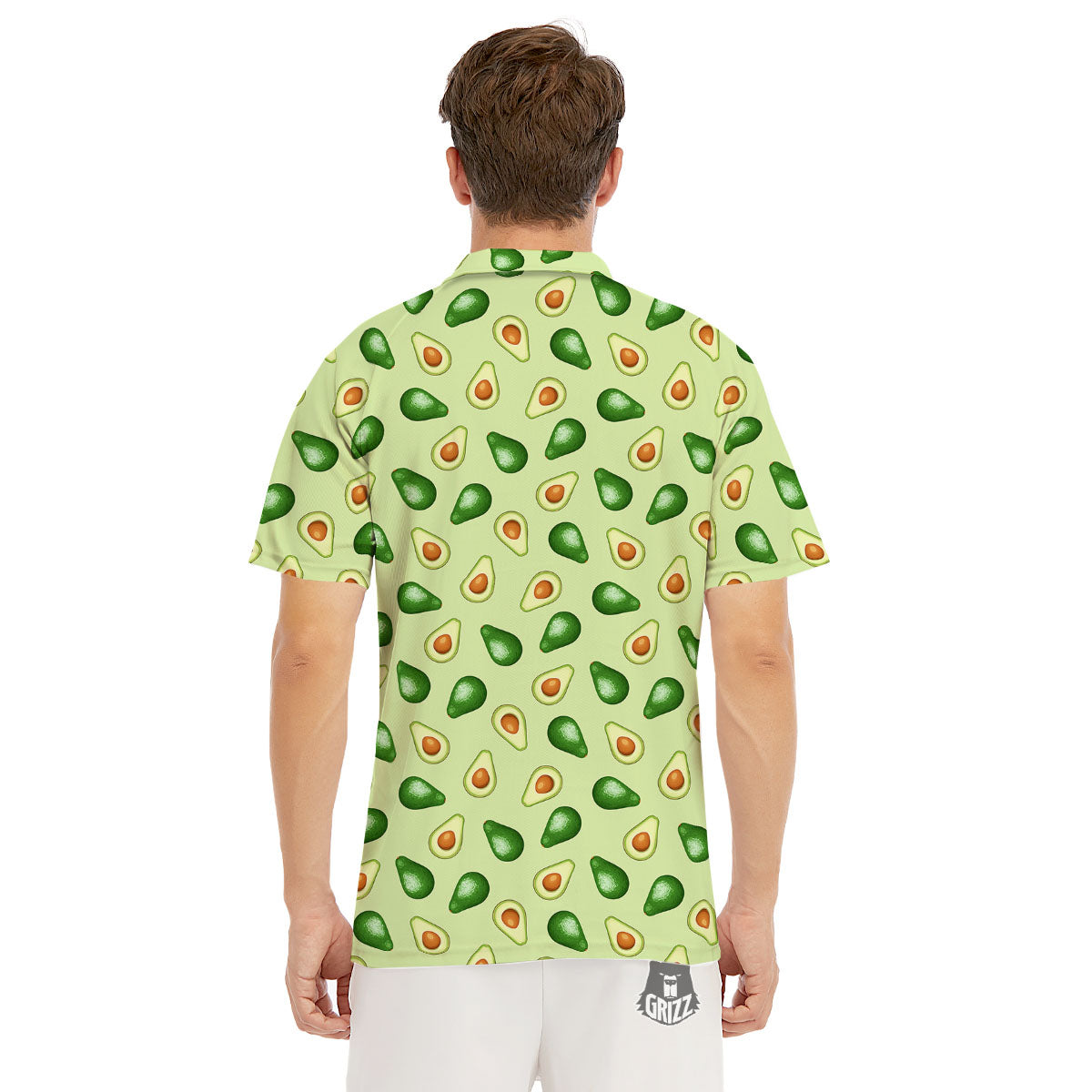 Avocado Half Cut Print Men's Golf Shirts-grizzshop
