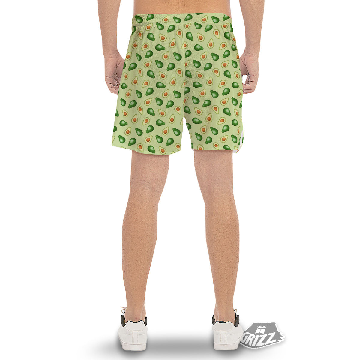 Avocado Half Cut Print Men's Gym Shorts-grizzshop