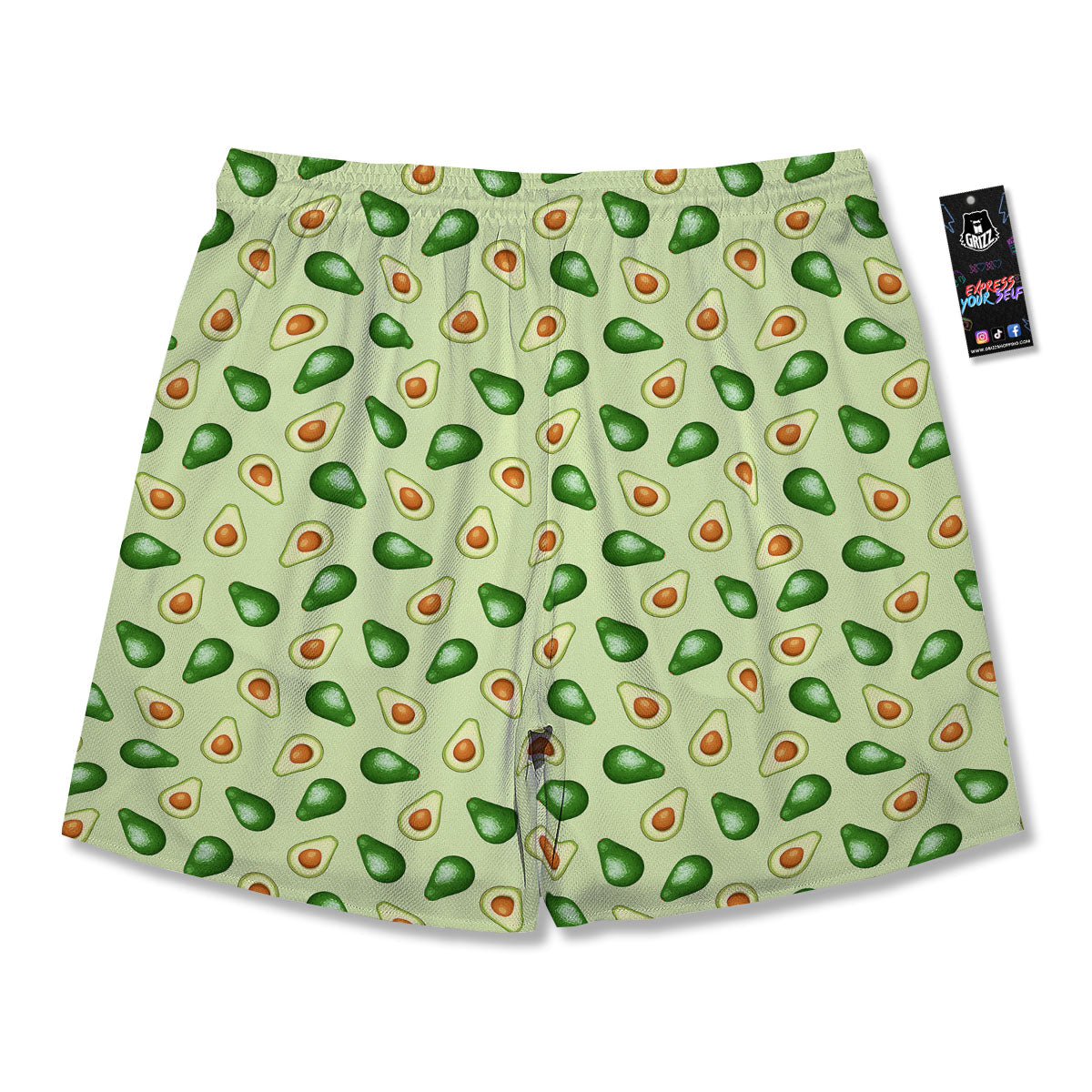 Avocado Half Cut Print Men's Running Shorts-grizzshop