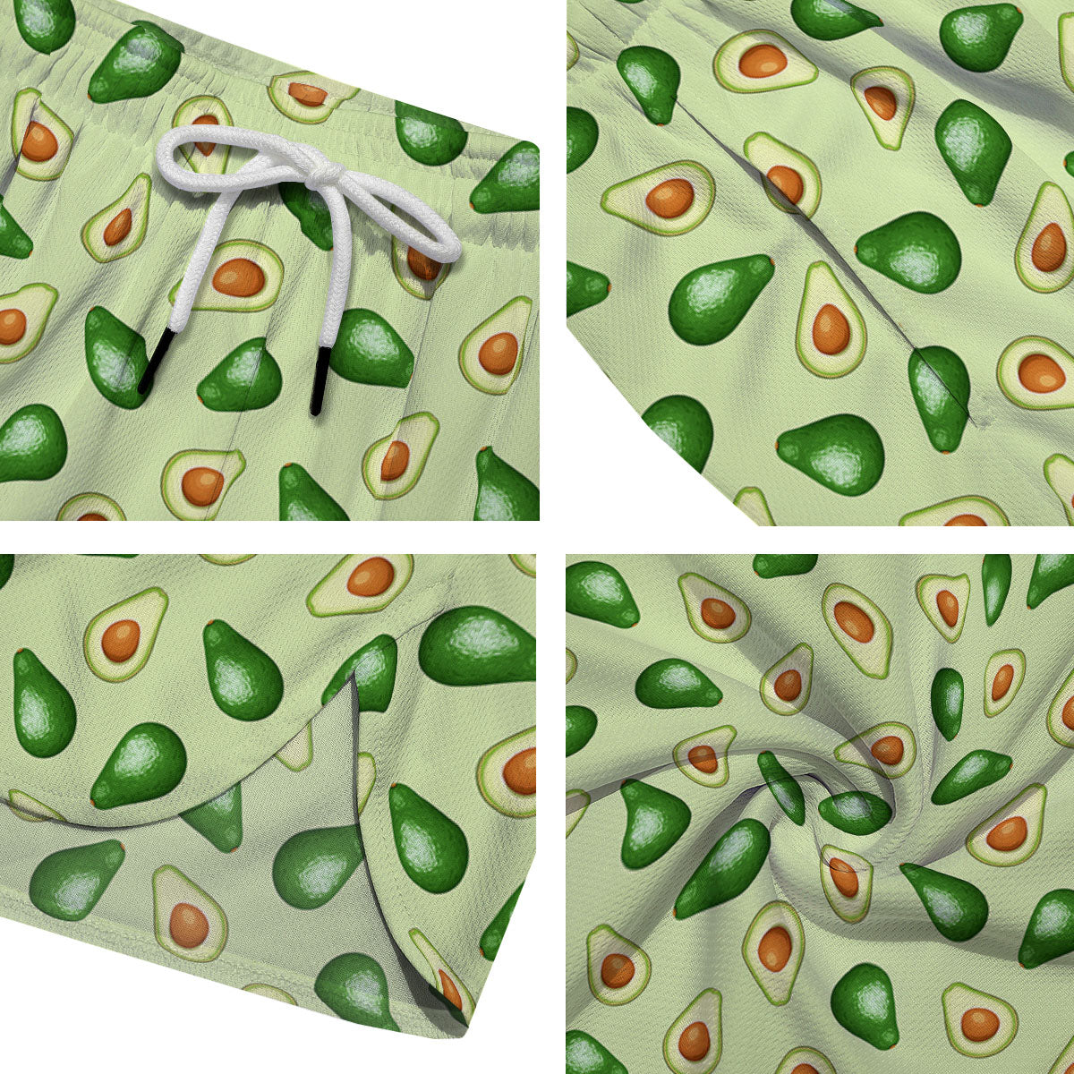 Avocado Half Cut Print Men's Running Shorts-grizzshop