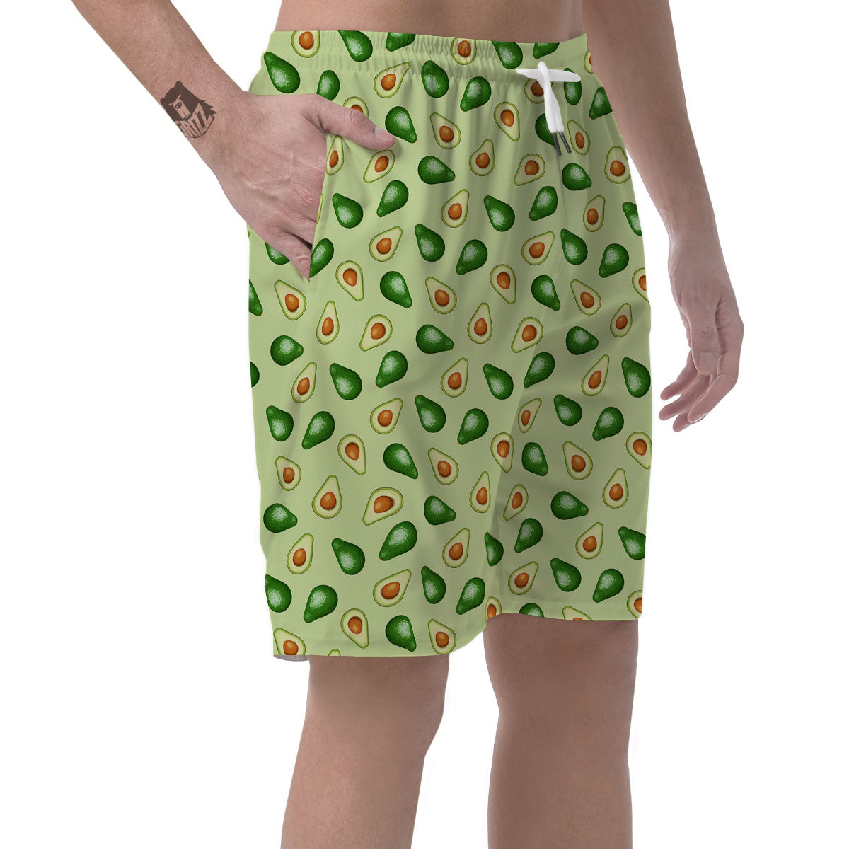 Avocado Half Cut Print Men's Shorts-grizzshop