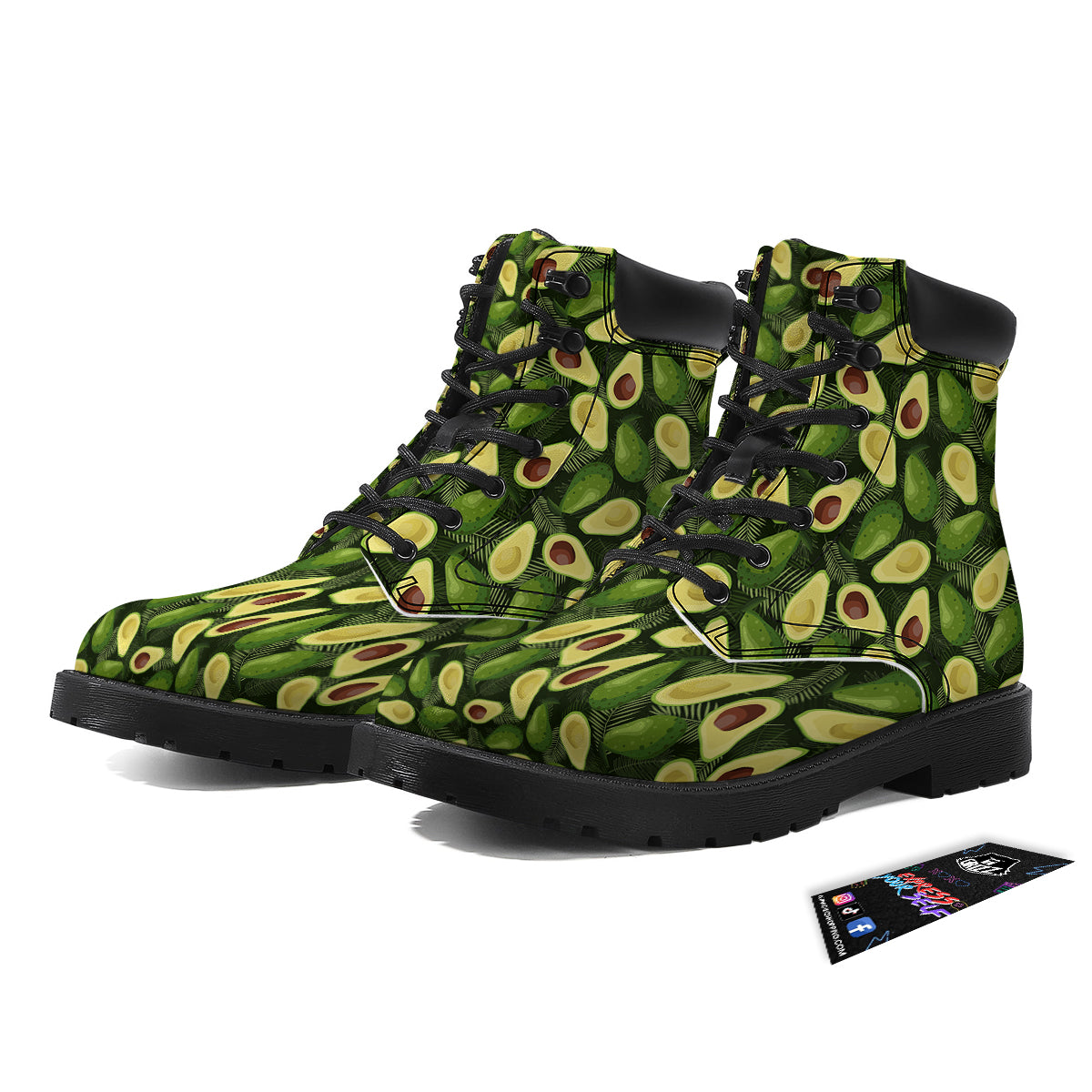 Avocado Half Cut Print Pattern Boots-grizzshop